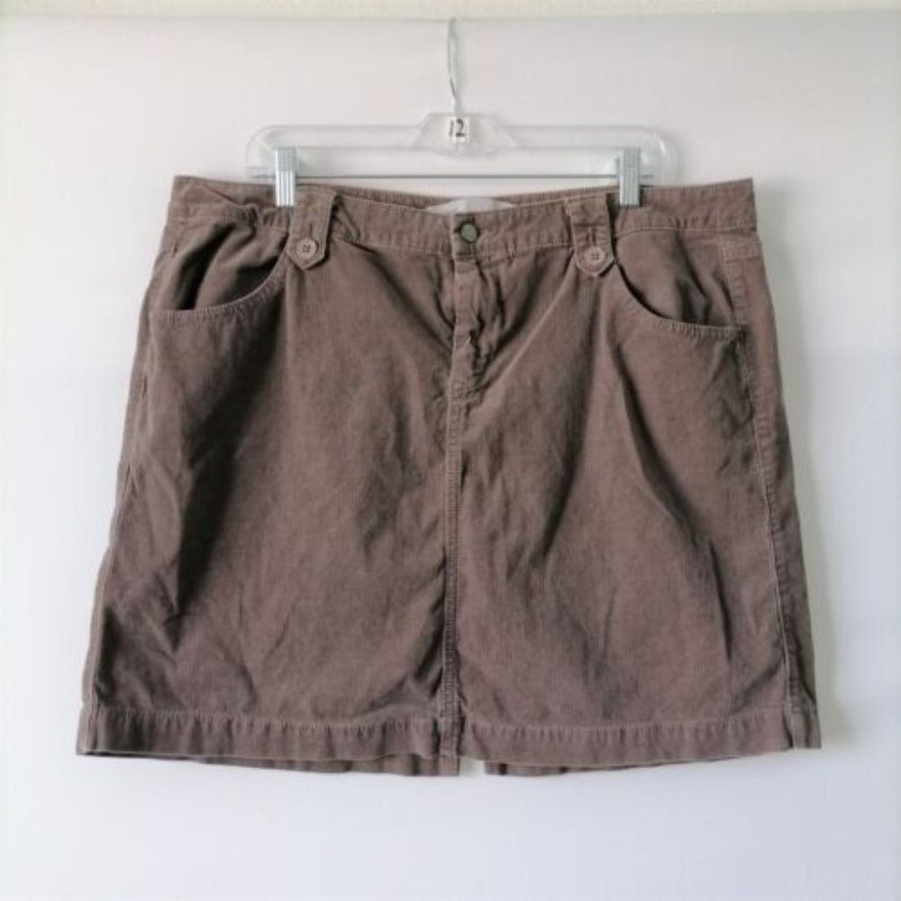Old Navy Womens Light Brown Stretch Regular Fit Back Slit Mini Skirt Size 16